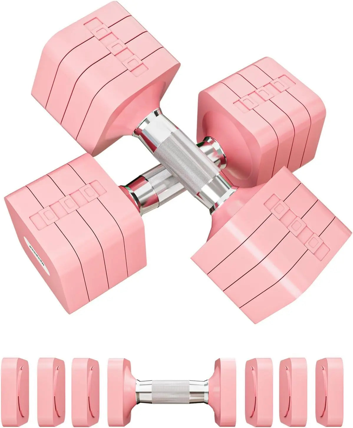 Adjustable Dumbbell Set 15-50LB Free Weights for Home Gym Workout Strength Training Men Women
